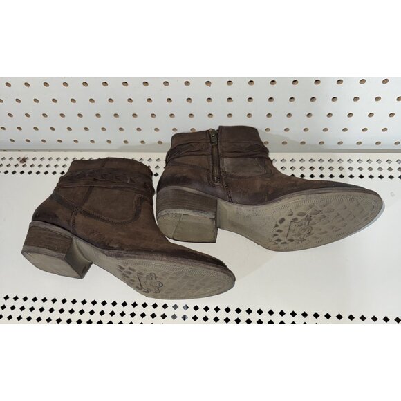 Circle G by Corral Womens Leather Side Zip Burnished Top Strap Booties Size 8 M - Picture 5 of 8
